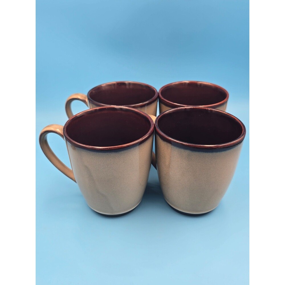 Vintage Sango Nova Brown 4 Mugs & Creamer Set #4933